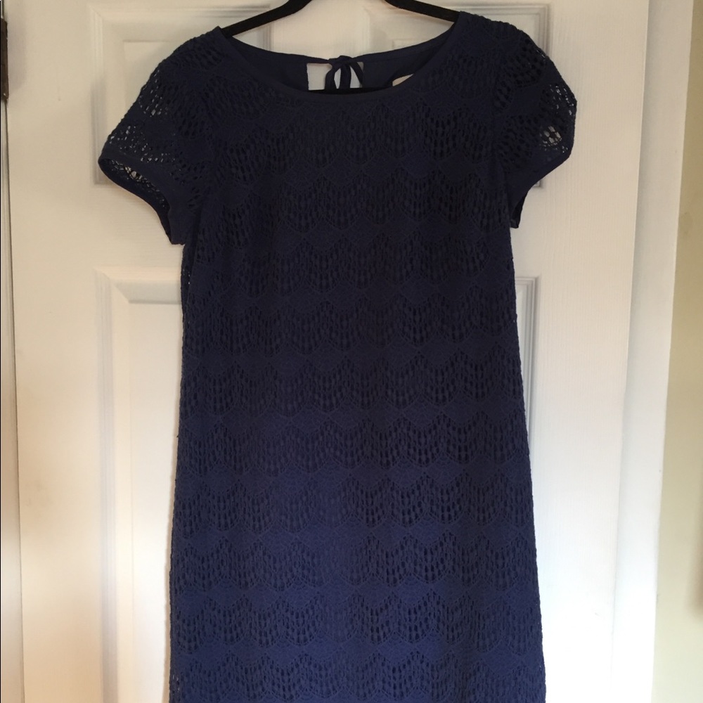 Ann Taylor Loft lace navy dress, size 2